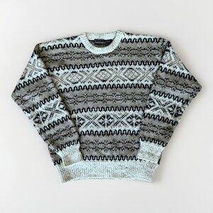 VINTAGE Peter England Thick Wool Sweater Knit Crew Neck Nordic Men's Size Large